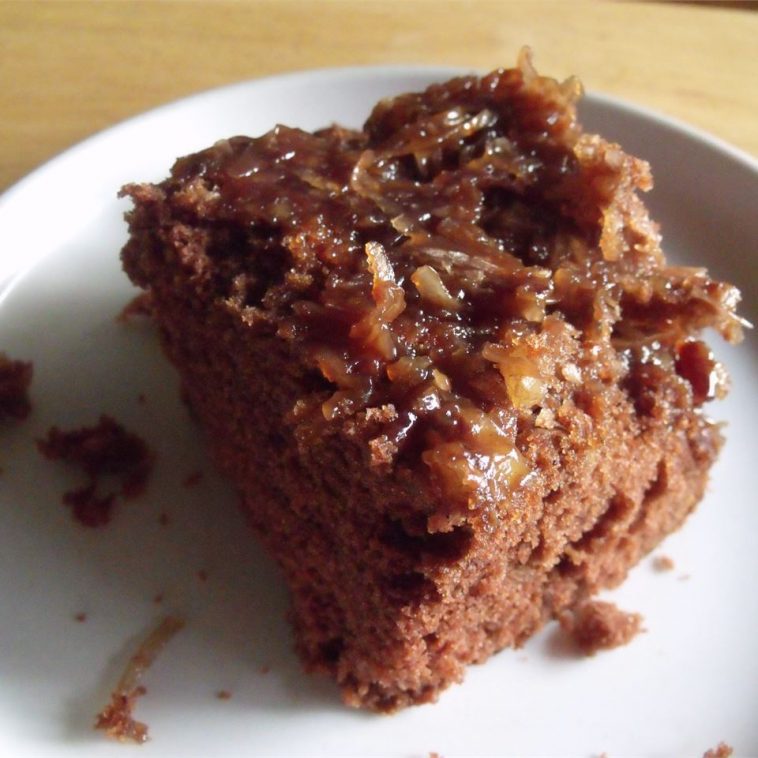 German Chocolate UpsideDown Cake Delish Grandma's Recipes