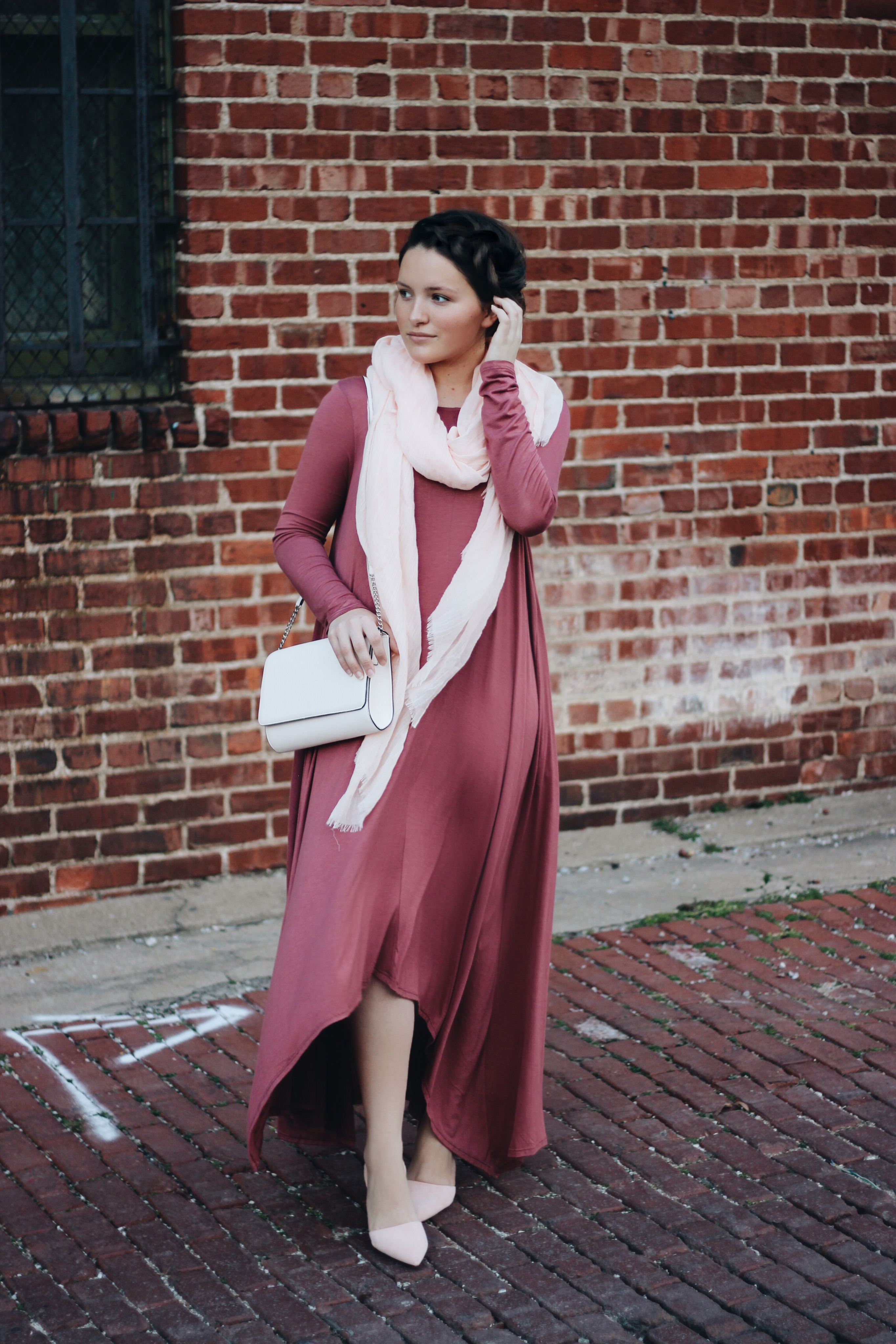 Outfit Inspiration Featuring Blush Tones Dainty Jewells, Modest