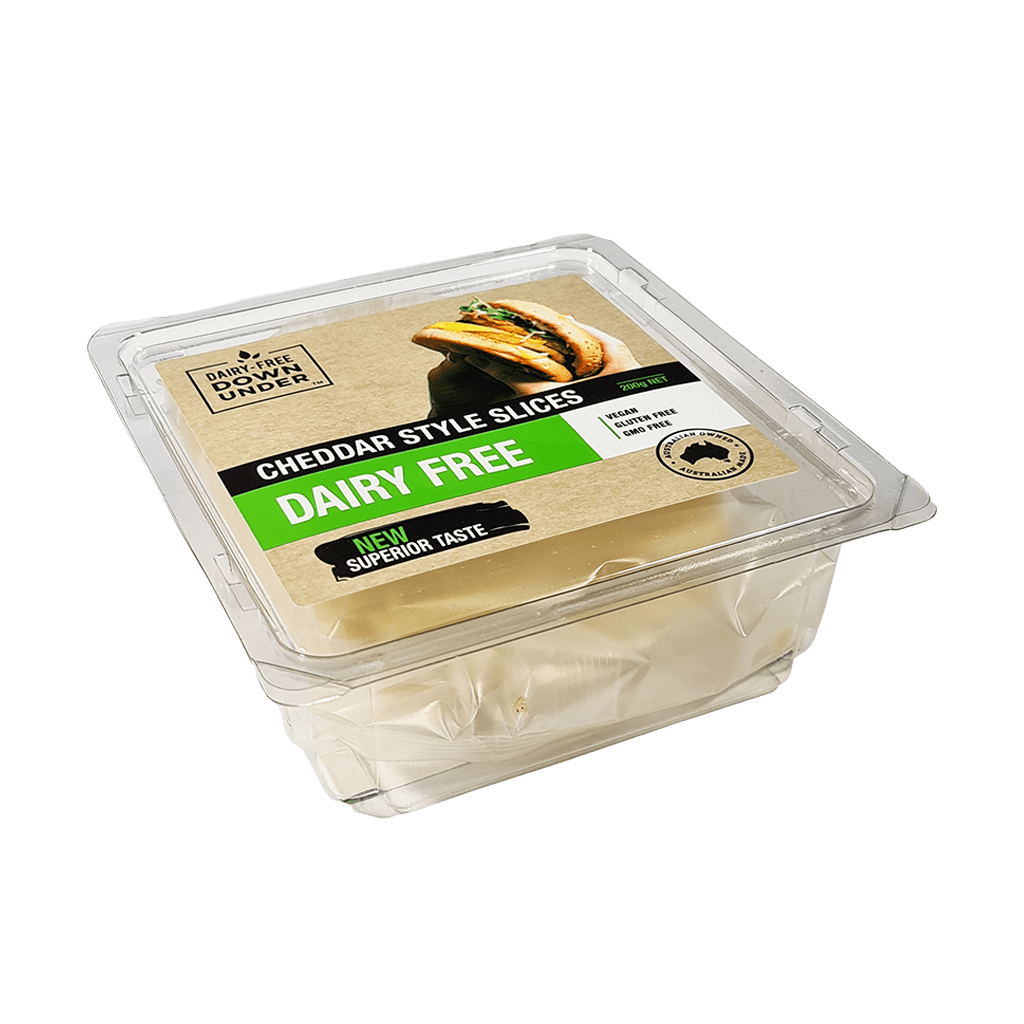 Vegan Cheddar Style Cheese Slices Dairy Free Down Under