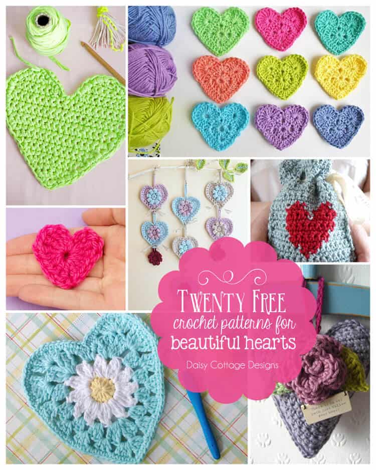Crochet Heart Pattern Collection Daisy Cottage Designs
