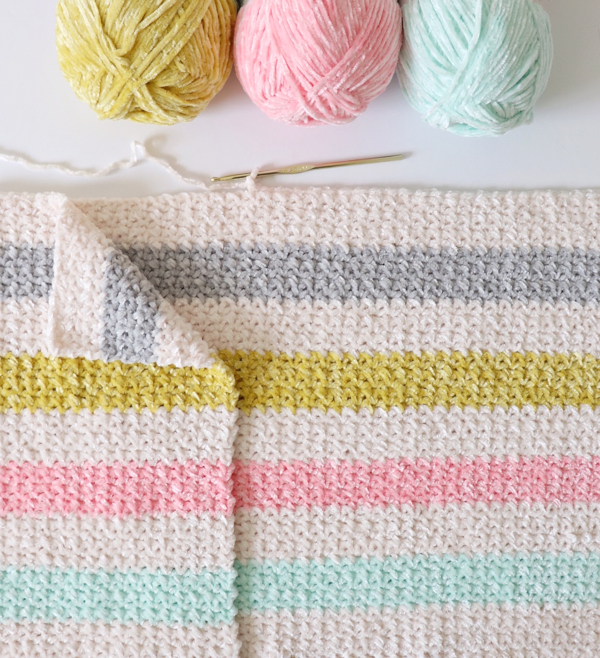 Crochet Unicorn Stripes Baby Blanket Daisy Farm Crafts