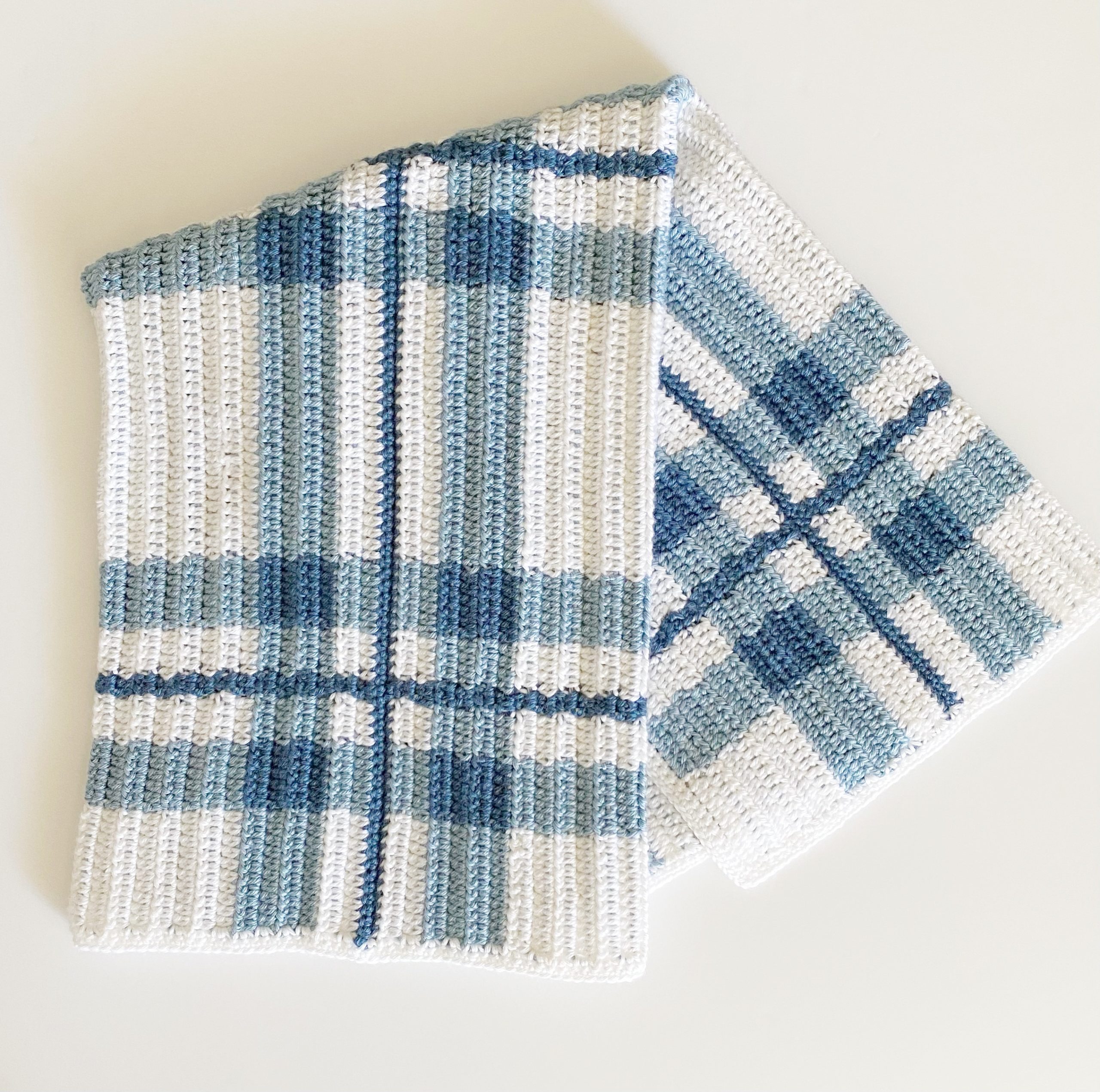 Crochet Blue Plaid Baby Blanket Daisy Farm Crafts