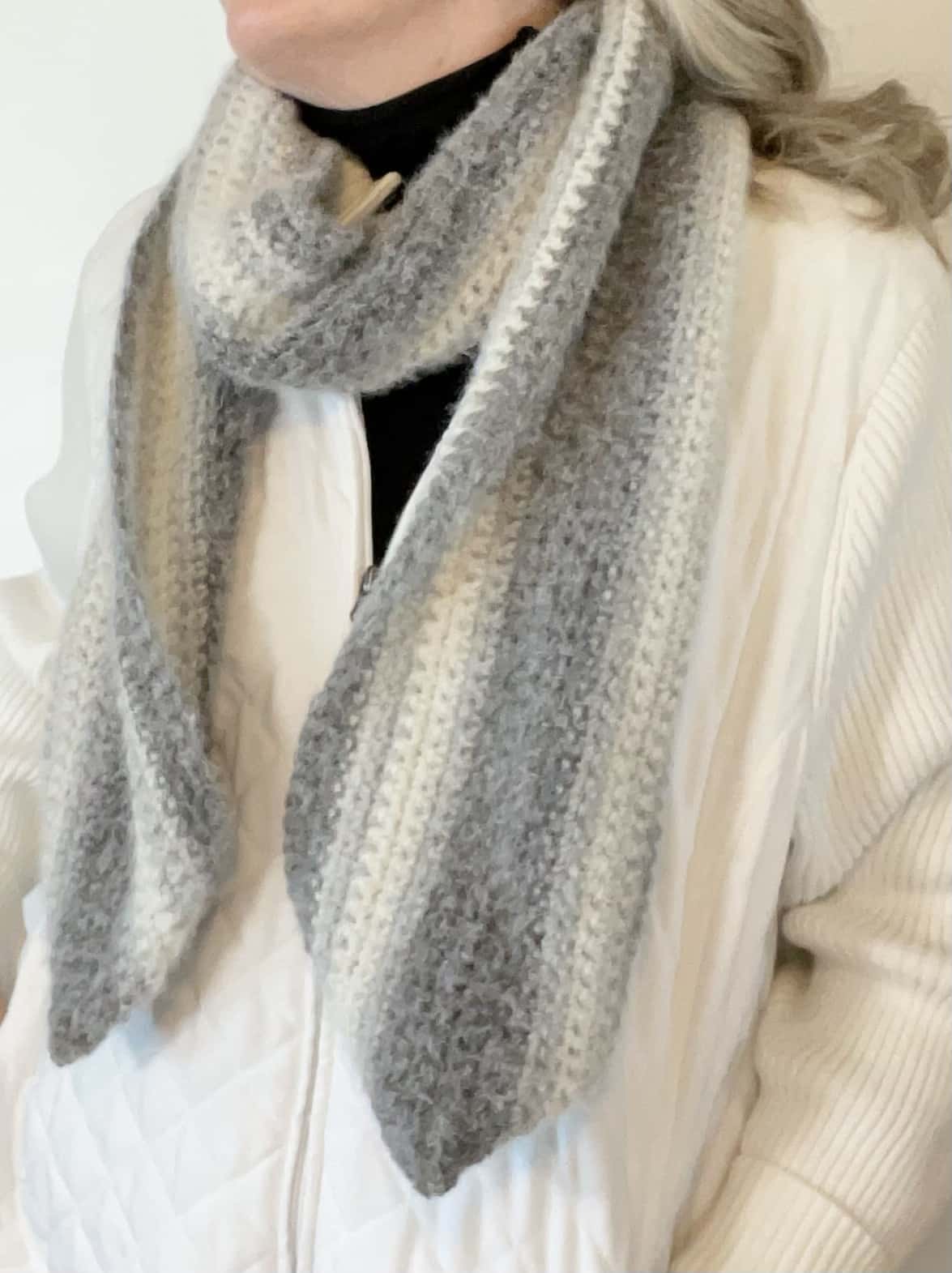 O’go Fuzzy Stripe Single Crochet Scarf Daisy Farm Crafts