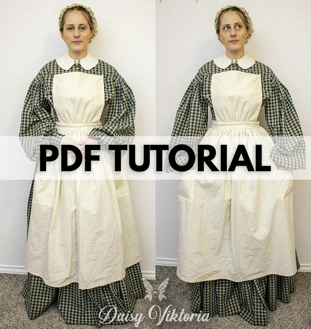 1860s Civil War / Victorian Era Work or Pinner Apron Living History
