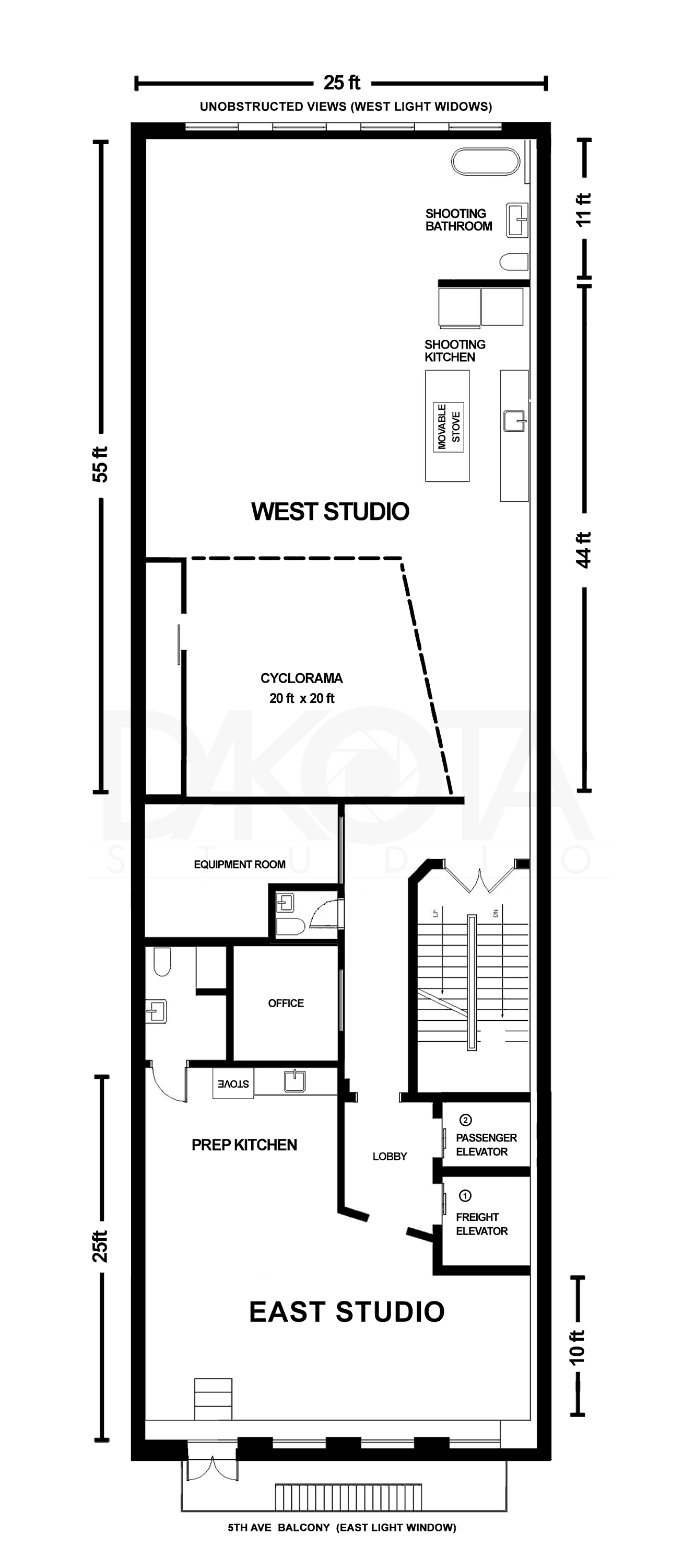 Dakota Studio Floor Plans
