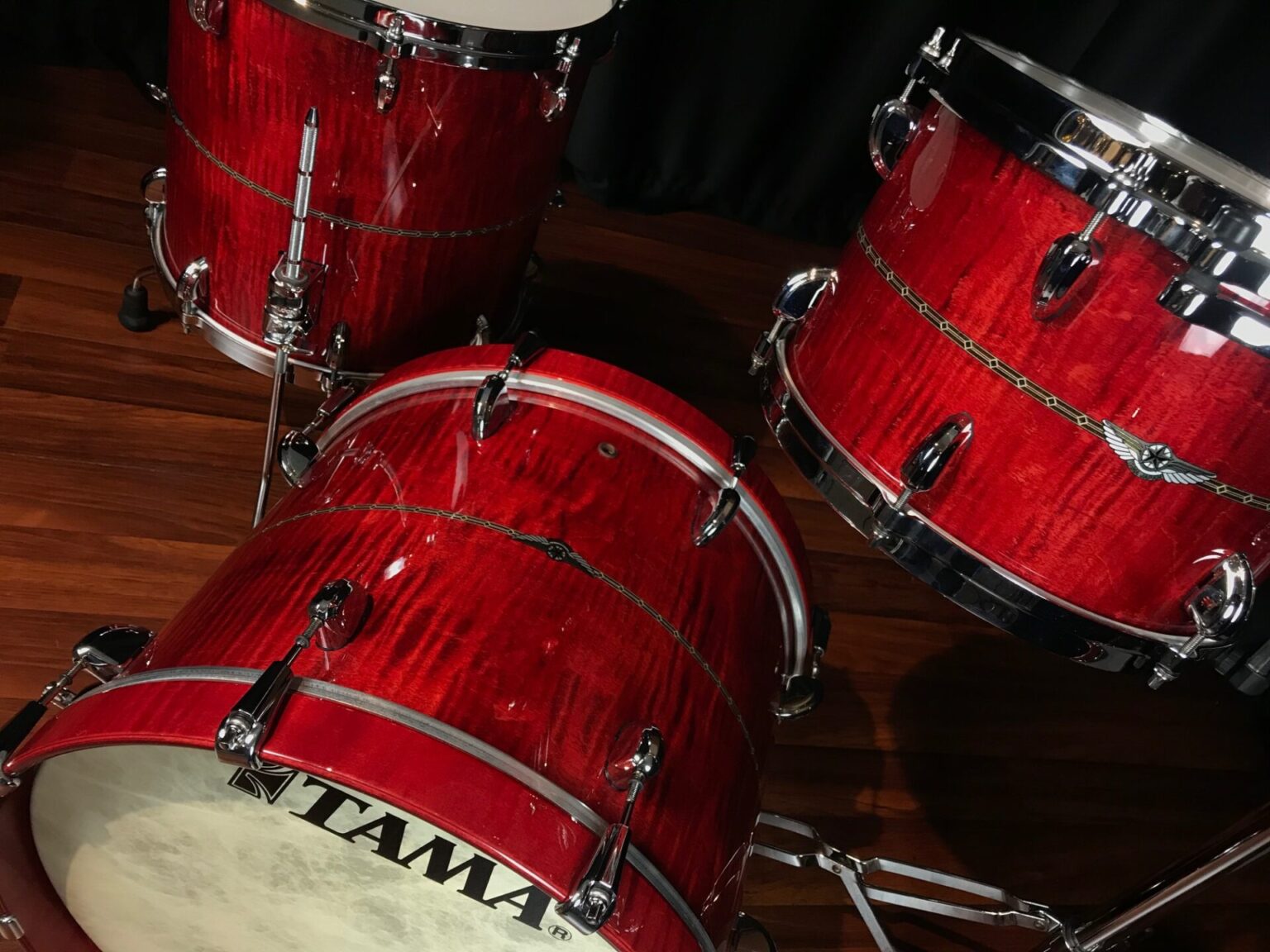 Tama BStock Star Maple 3pc set Raspberry Curly Maple 12 in. 14 in. 18 in. Dales Drum Shop 2021