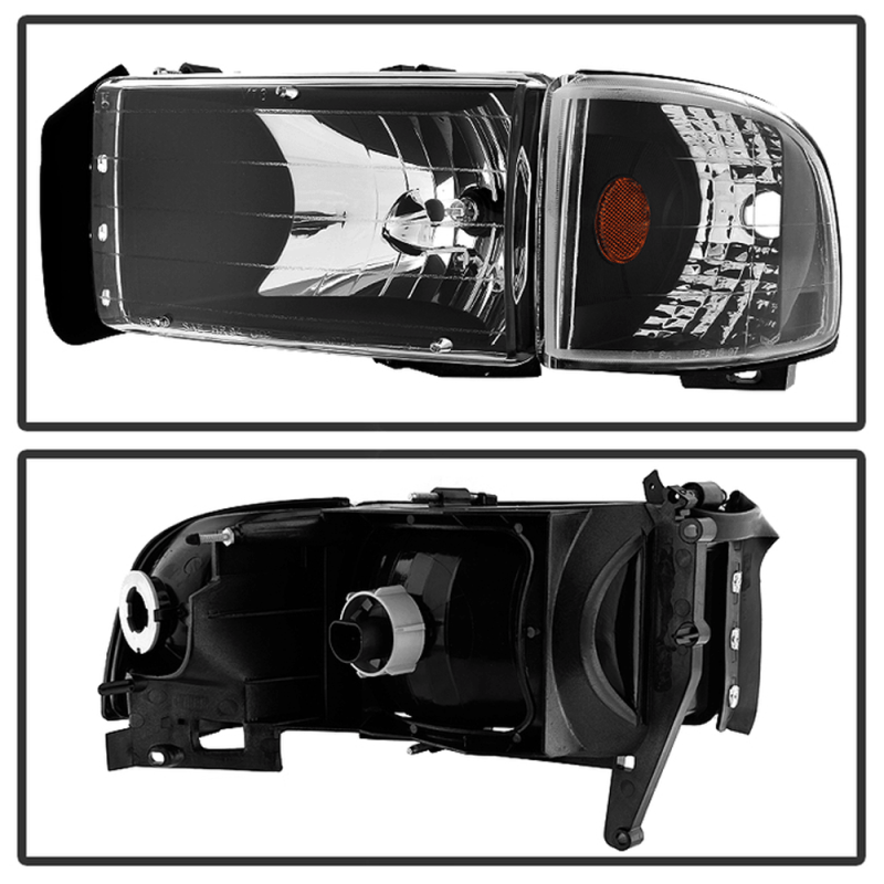 Spyder(R) Black Factory Style Headlights w/Corner Lights