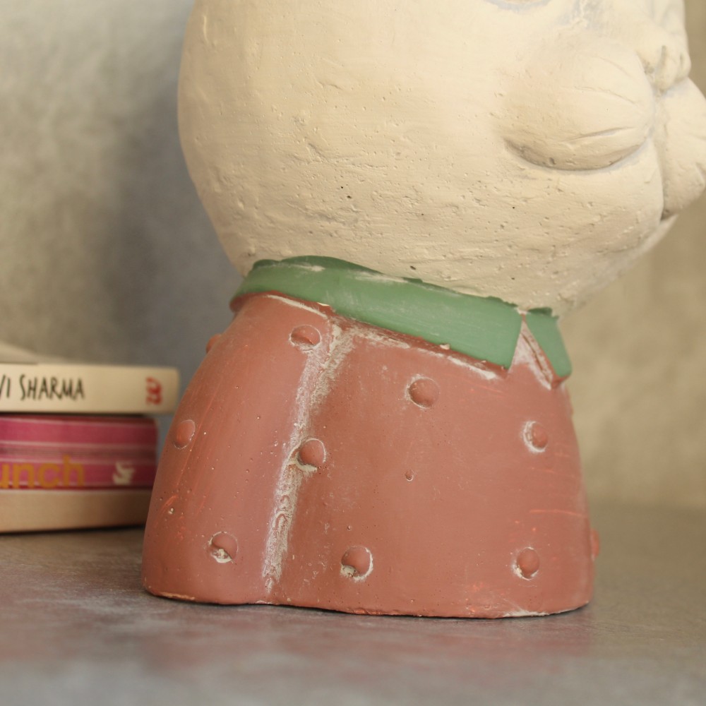 Red Cat Head Face Concrete Pot Planter, 20cm Dalisay