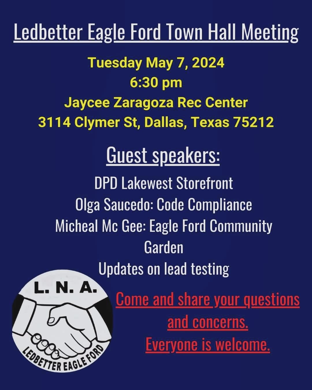 Ledbetter Eagle Ford Town Hall Meeting Dallas Free Press