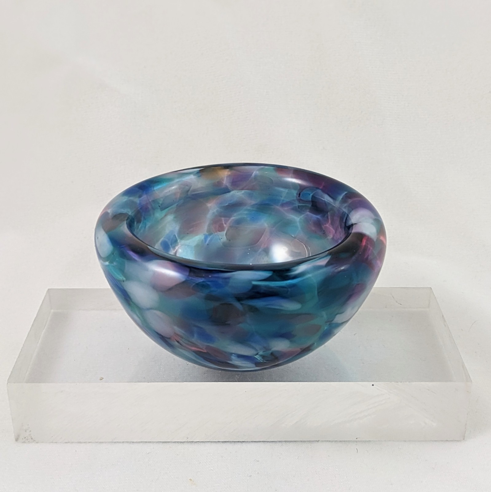 Bubble Bowl (small) Nebula & Teal Dallas Glass Art