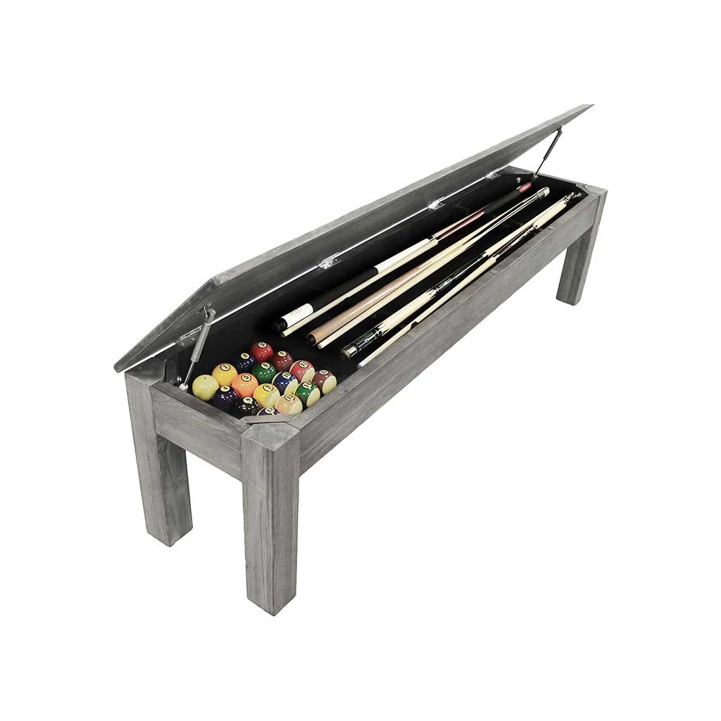 Silver Mist Storage Bench 76 inch Dallas Pool Table
