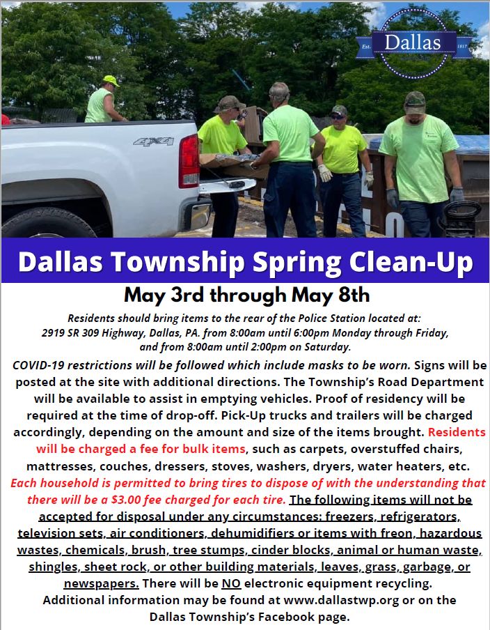 2021 Spring Clean Up Dallas Township