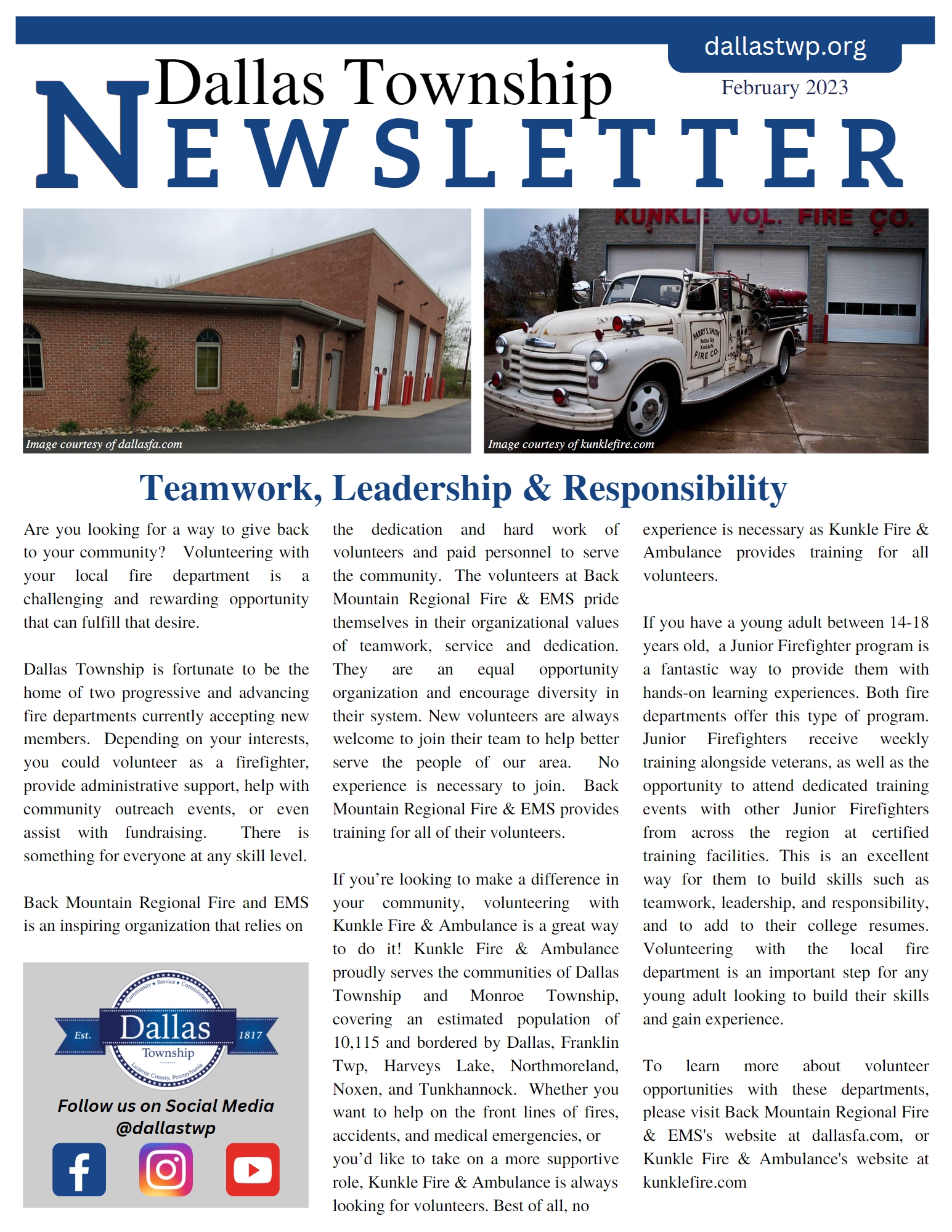 Newsletters 2023 Dallas Township
