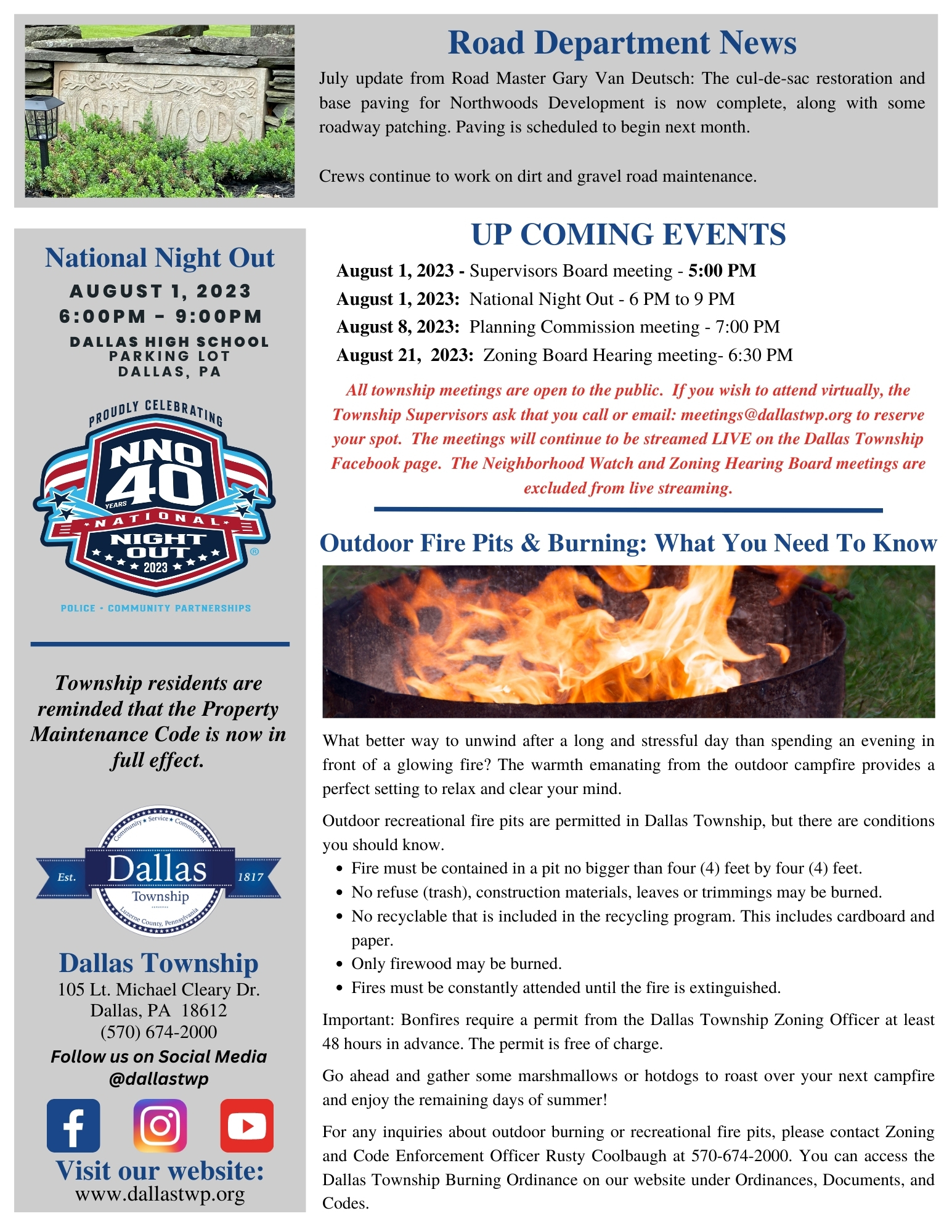 Newsletters 2023 Dallas Township