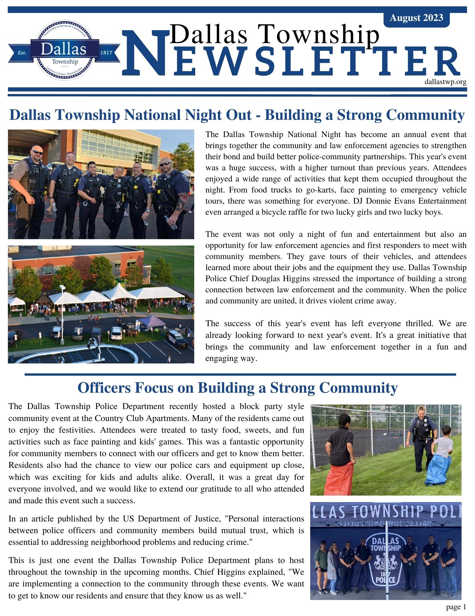 Newsletters 2023 Dallas Township