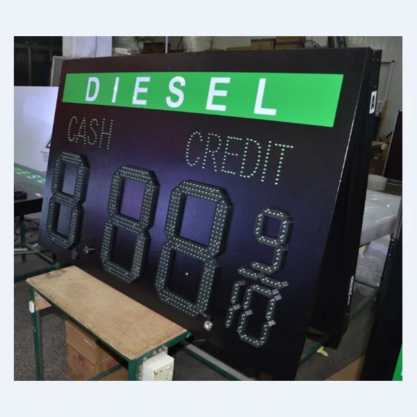 LED GAS SIGN Black & Green 1 Side 15” Dalton Led Zone