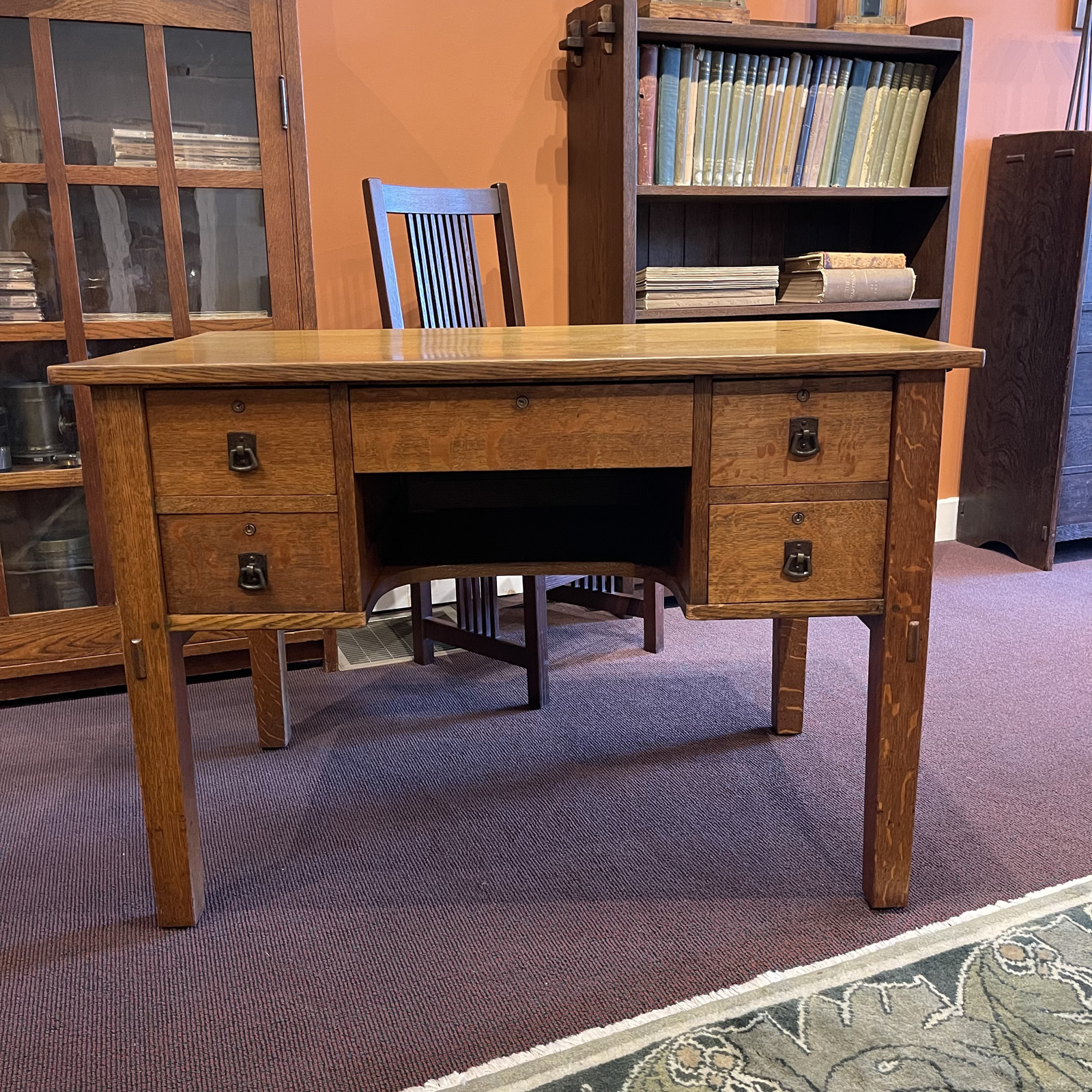 L&JG Stickley 5 Drawer Desk, 501 Dalton's American Decorative Arts