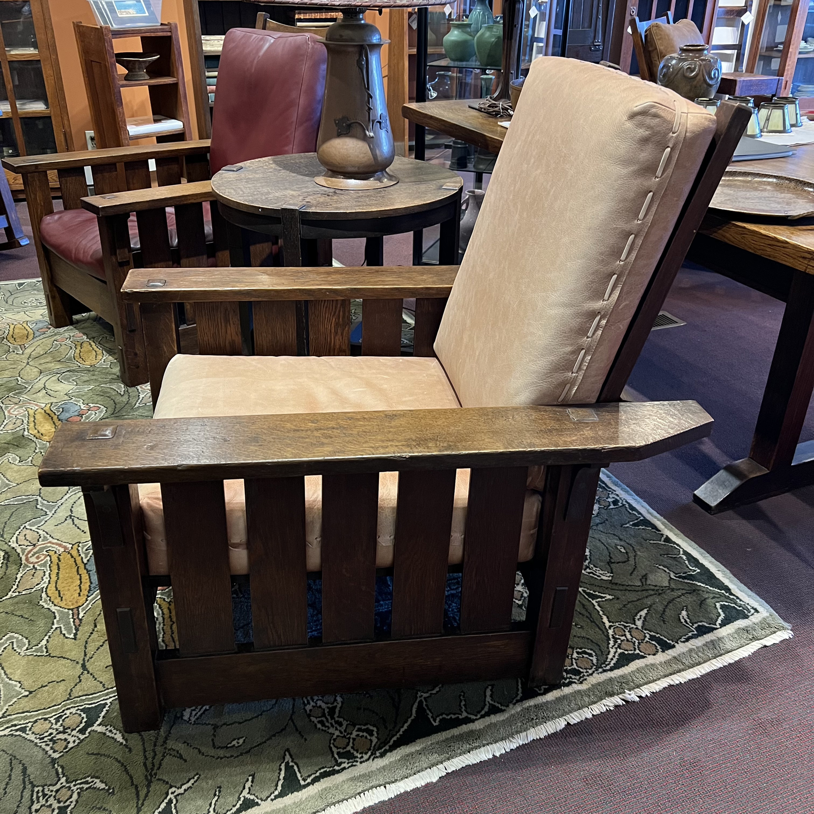 Gustav Stickley 332 Morris Chair, Woven Cushions Dalton's American