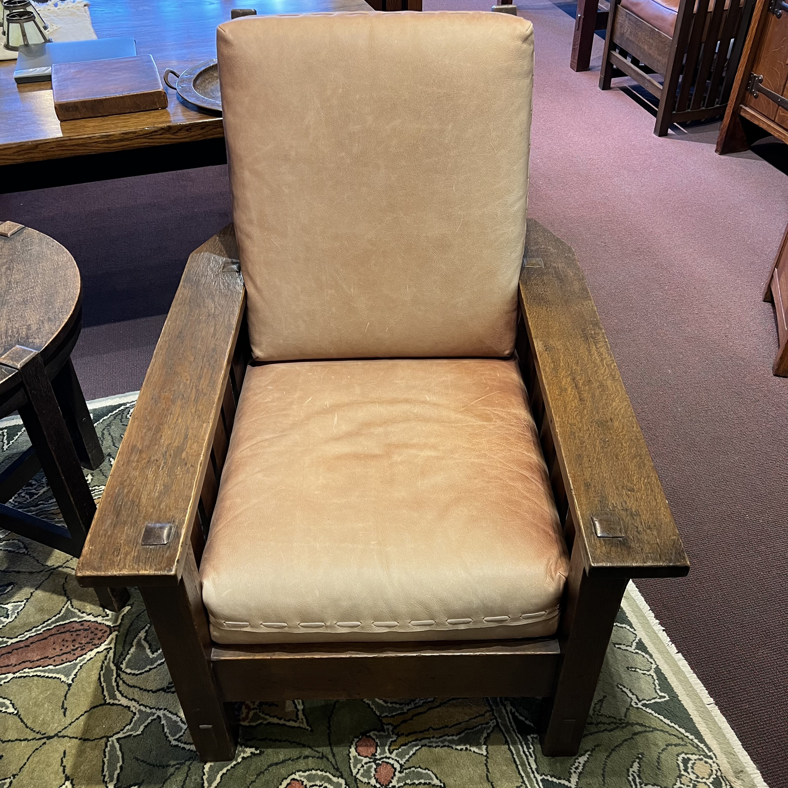 Gustav Stickley 332 Morris Chair, Woven Cushions Dalton's American