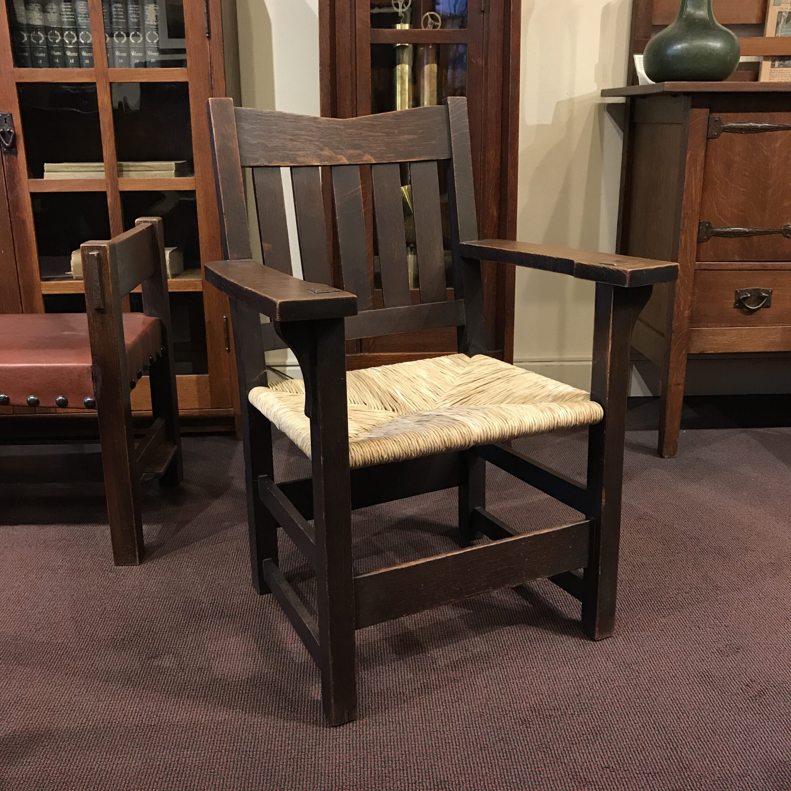 Gustav Stickley “V” Back Arm Chair, 1903 SOLD Dalton's American