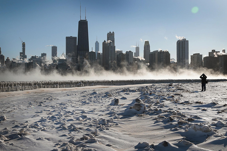 Las impresionantes imágenes de la ola invernal en Chicago