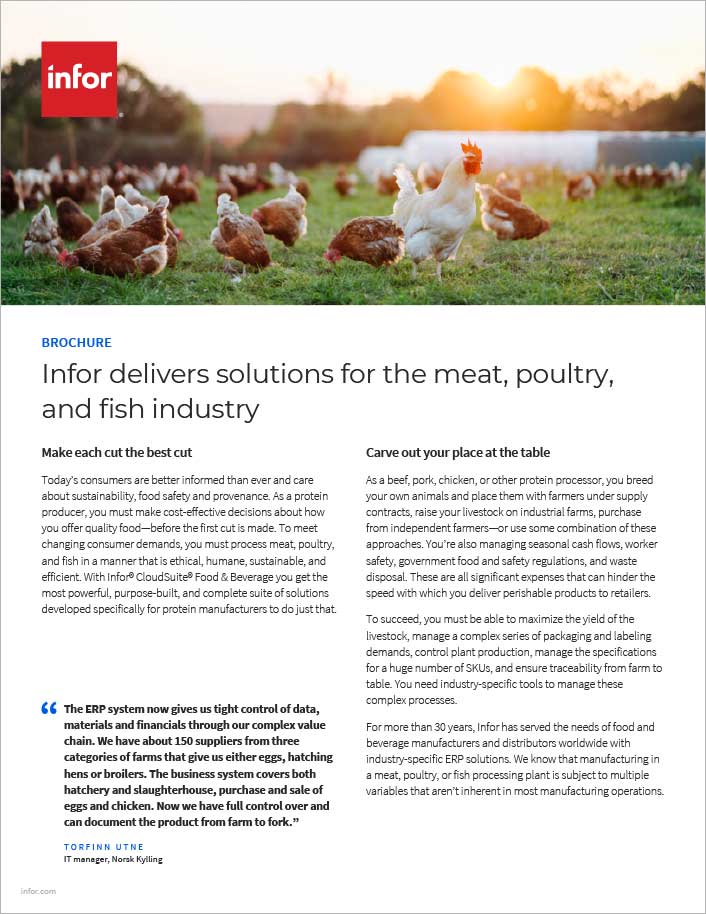 Cloud ERP for meat, poultry, and fish Brochure Infor