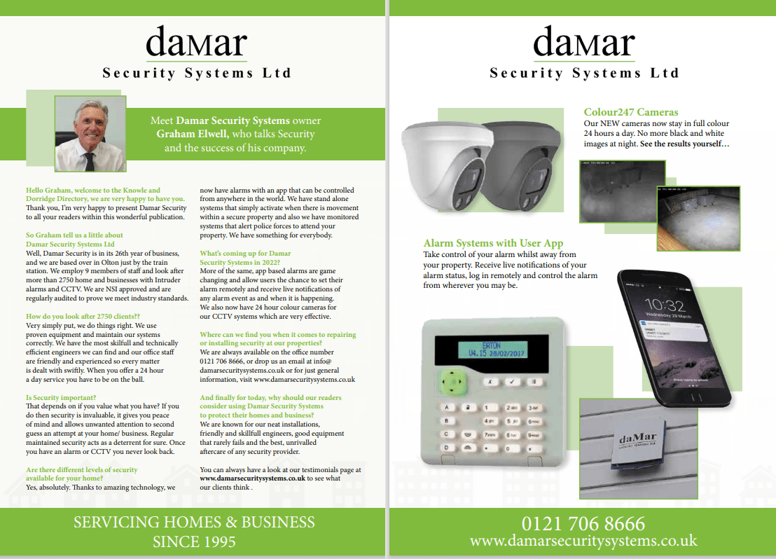 New Advert daMar Security Systems