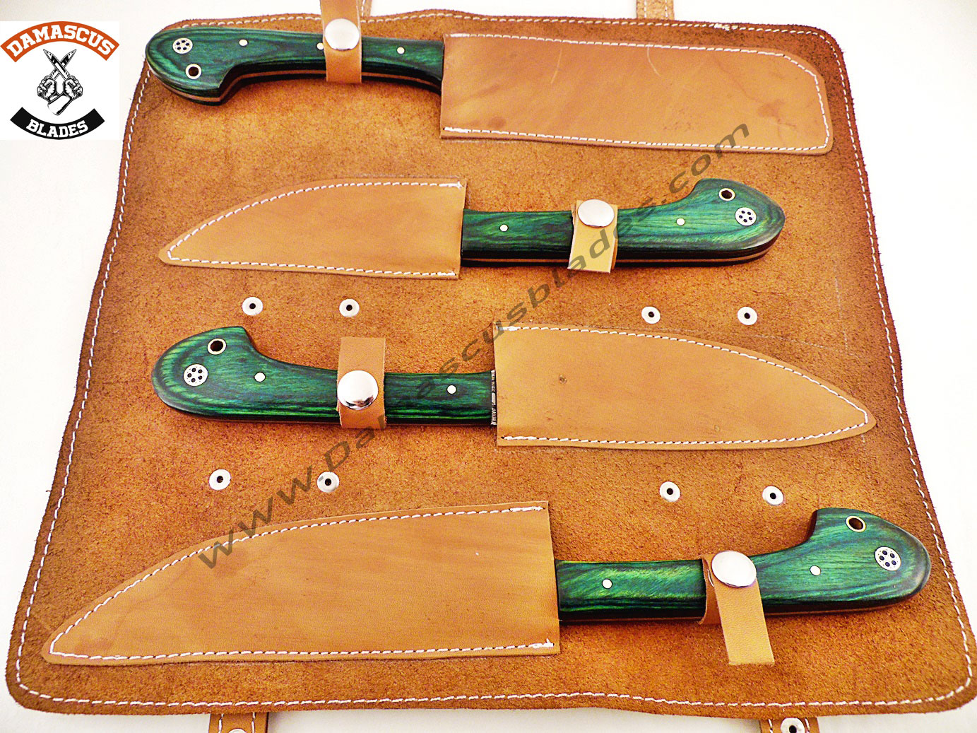 Real Damascus Kitchen Knives Set with Bag [ 2024 ]