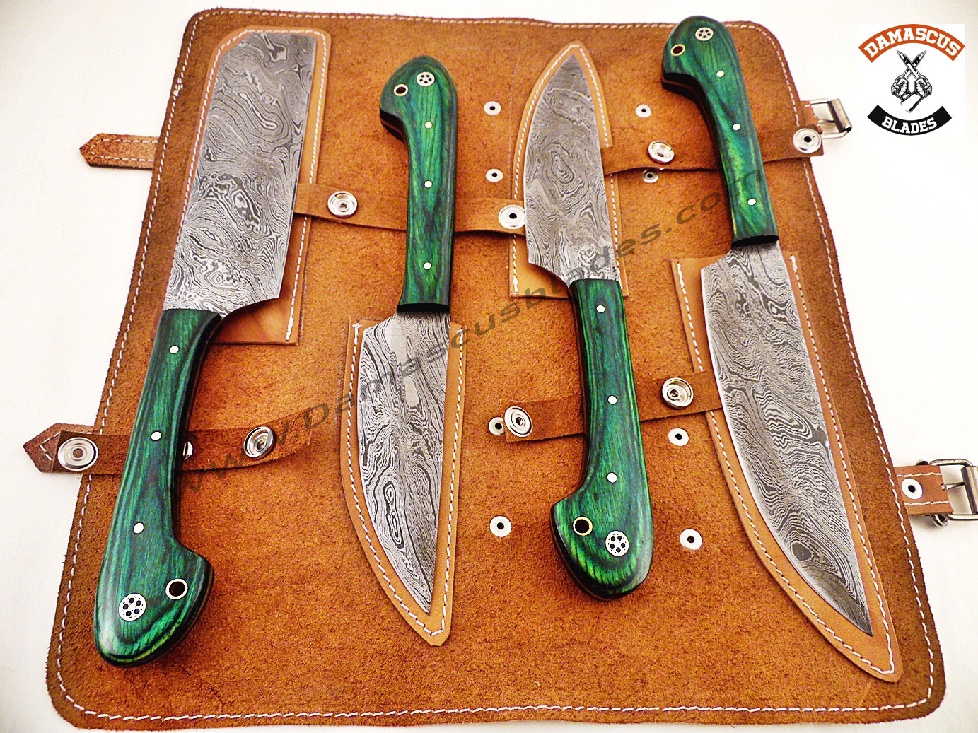 Real Damascus Kitchen Knives Set with Bag [ 2024 ]