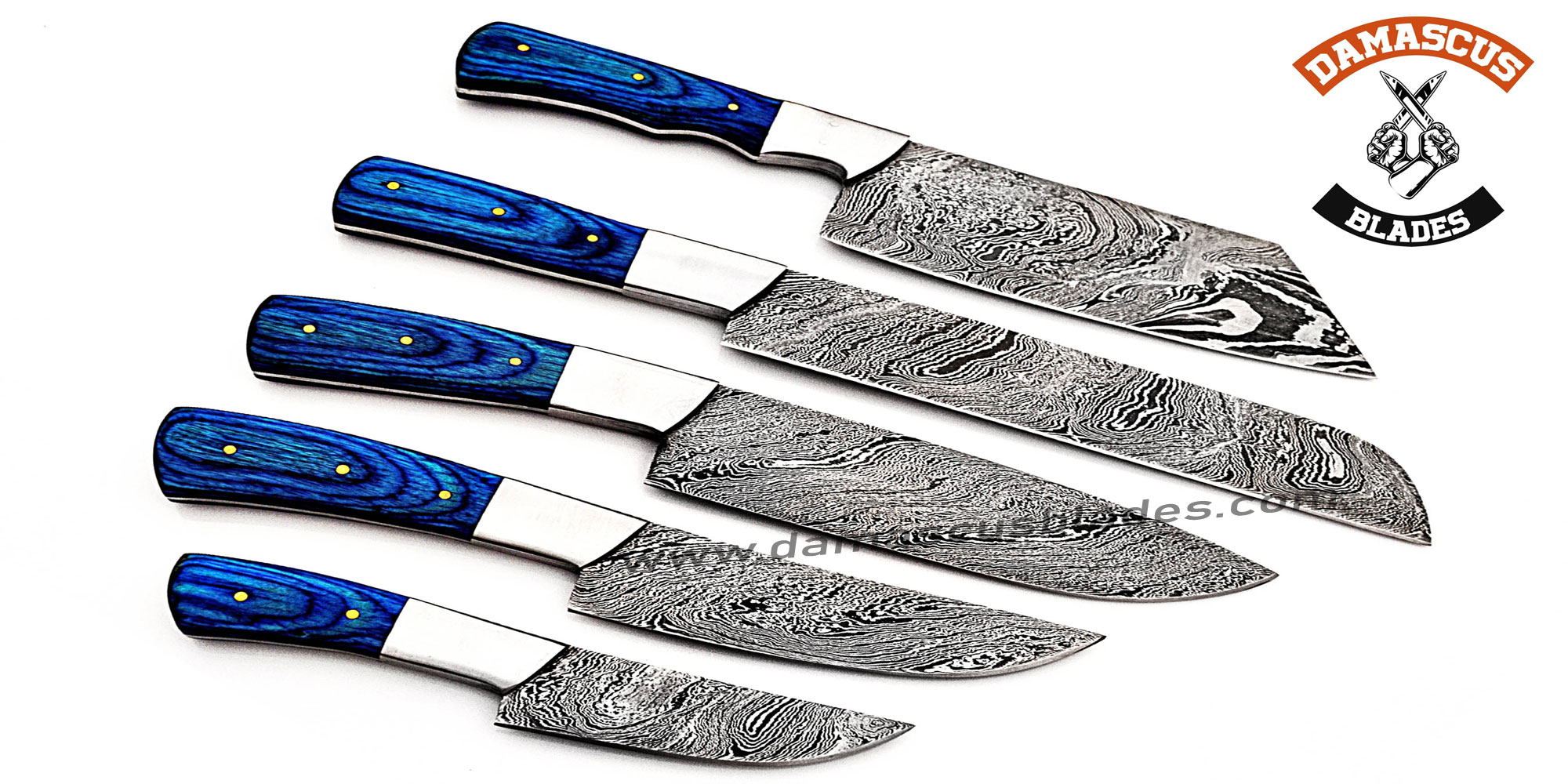 Kitchen/BBQ Outdoor Knives Set Damascus Blades