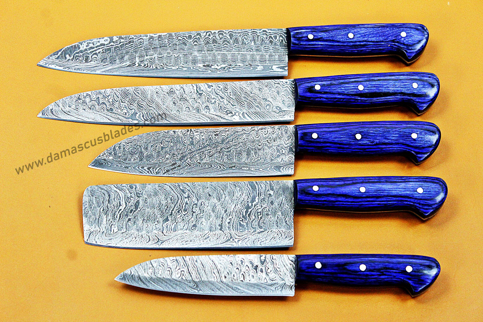 kitchen knives Set with handmade leather roll bag 2024