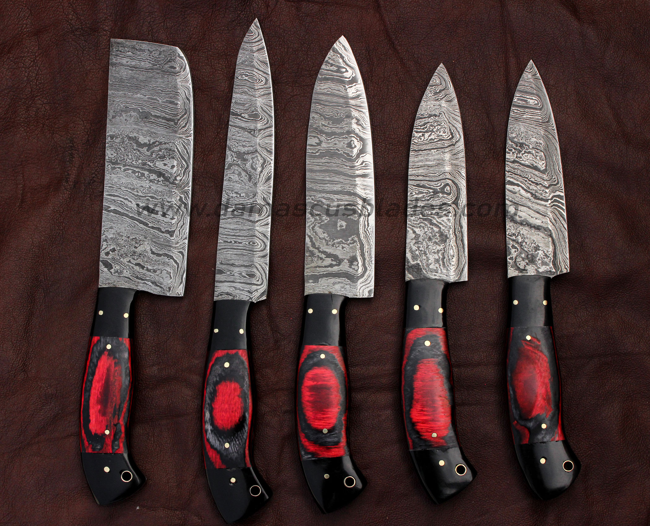 Sharp Edge Kitchen Knives Set Hand Damascus Steel