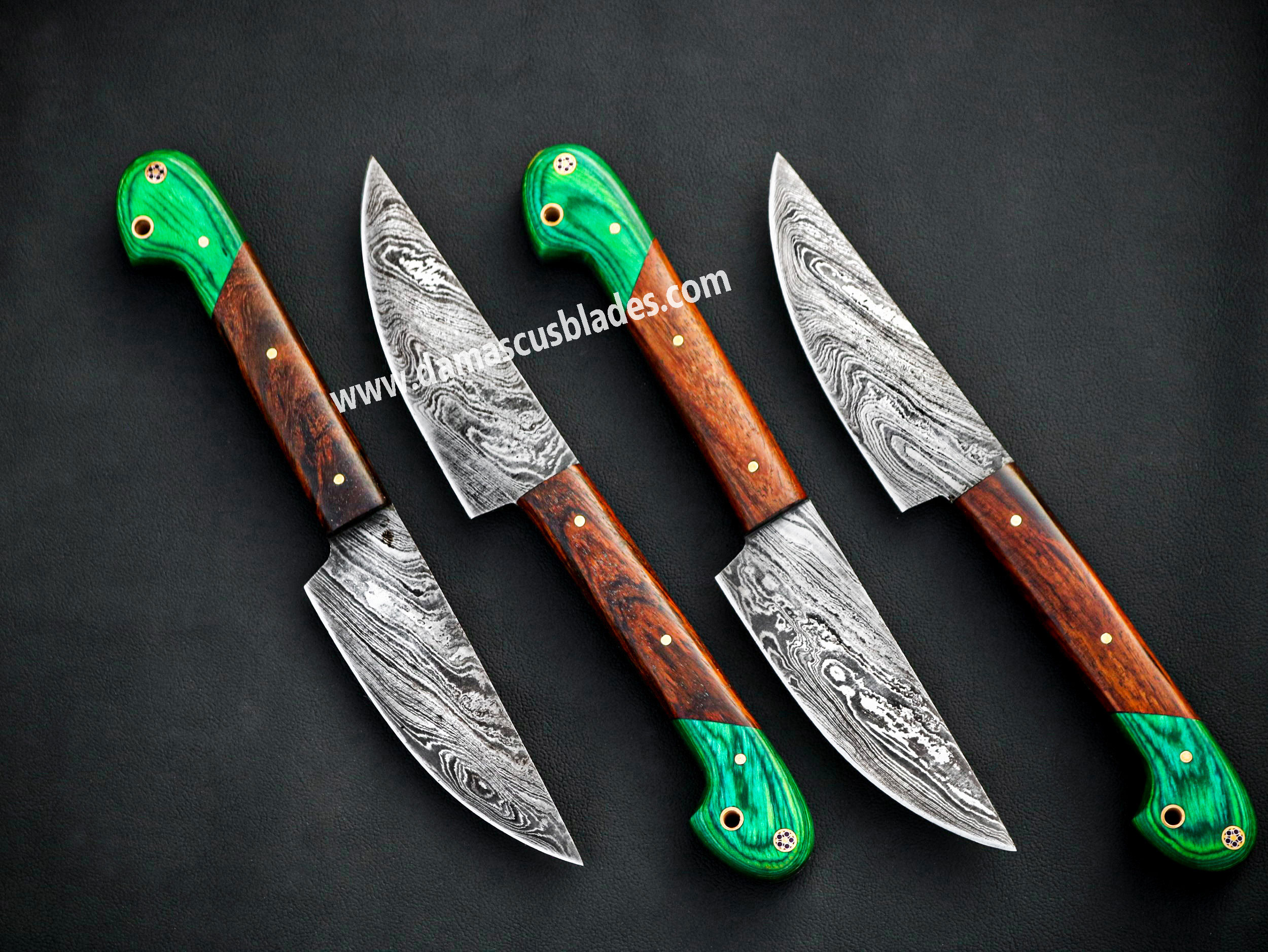 Best Damascus Steak Knife Set With Wood Box Damascus Blades