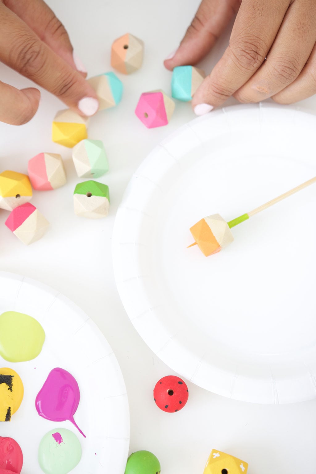 How to Paint Wooden Beads Damask Love