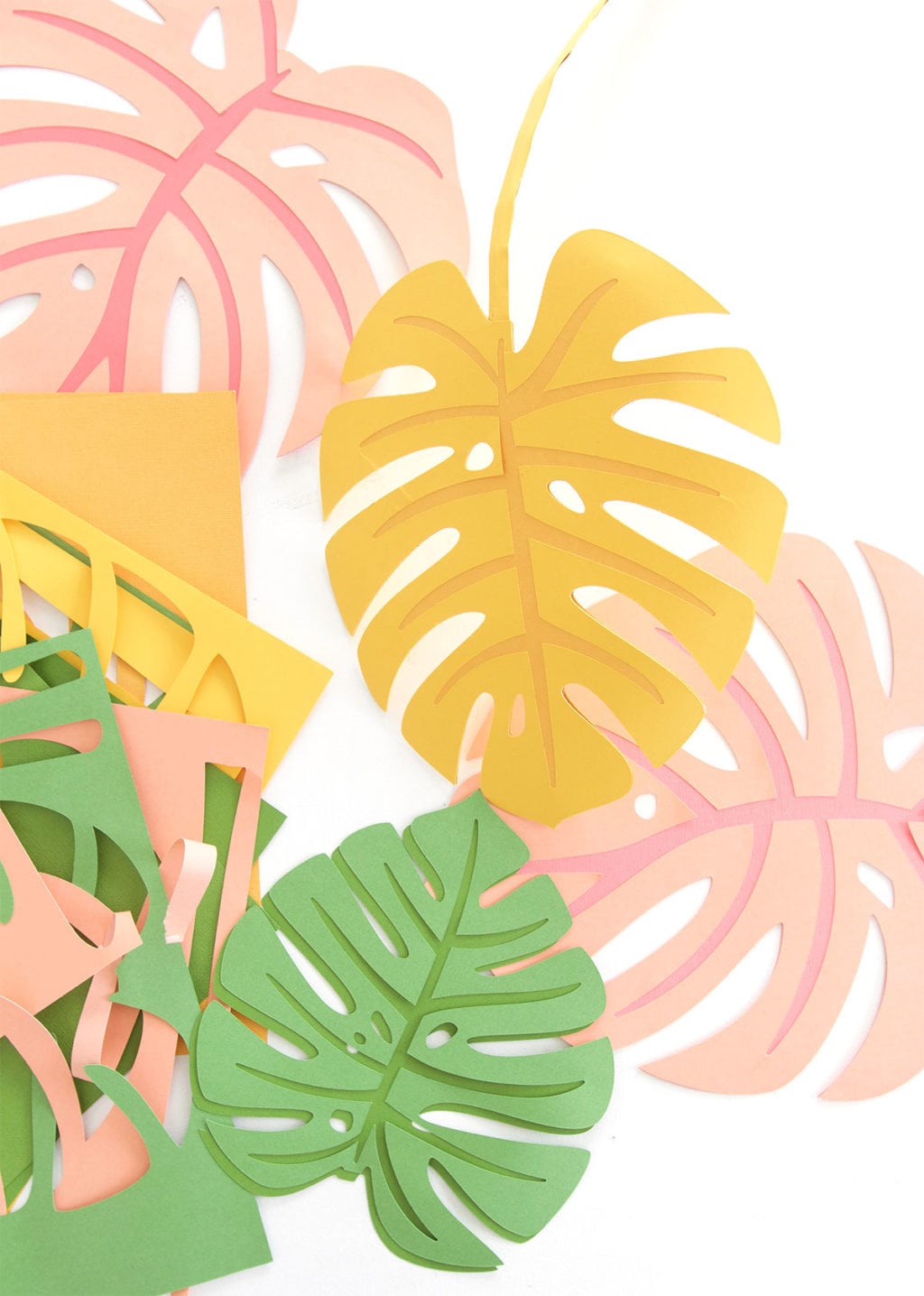 DIY Paper Monstera Leaves Damask Love