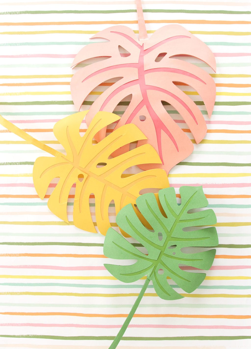 DIY Paper Monstera Leaves Damask Love