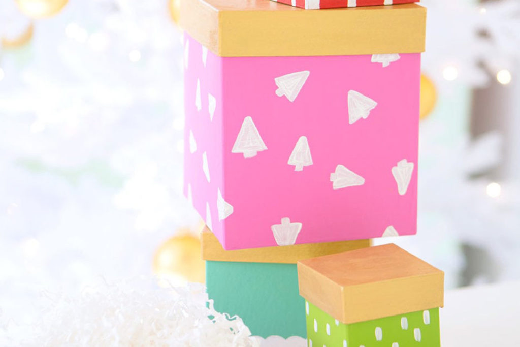 DIY Painted Gift Boxes Damask Love