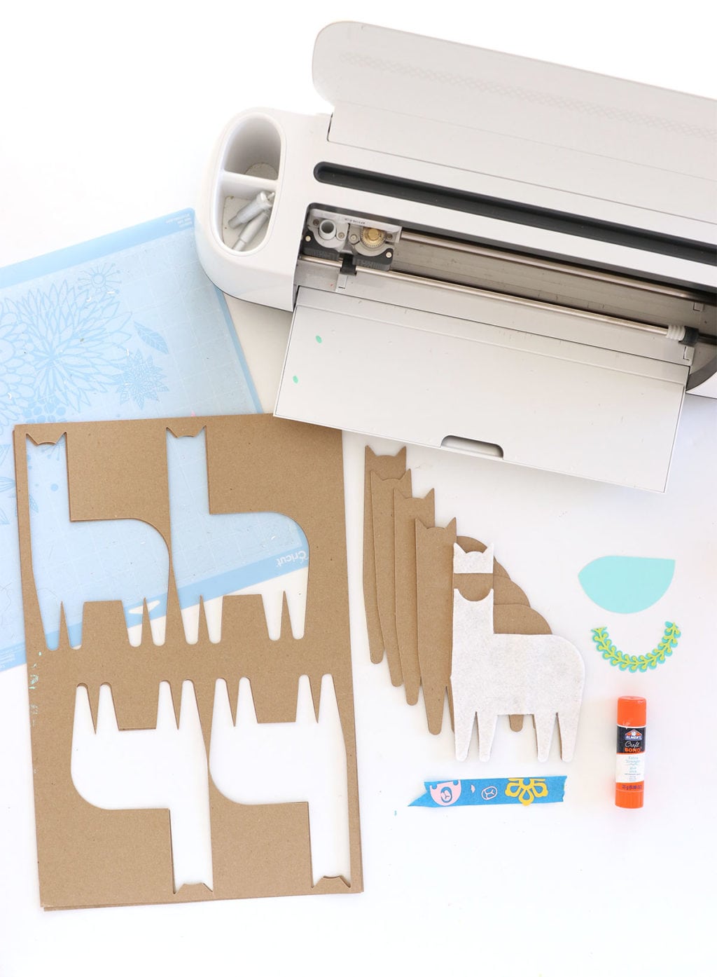 DIY Chipboard Llama Desk Buddy with Cricut Maker Damask Love