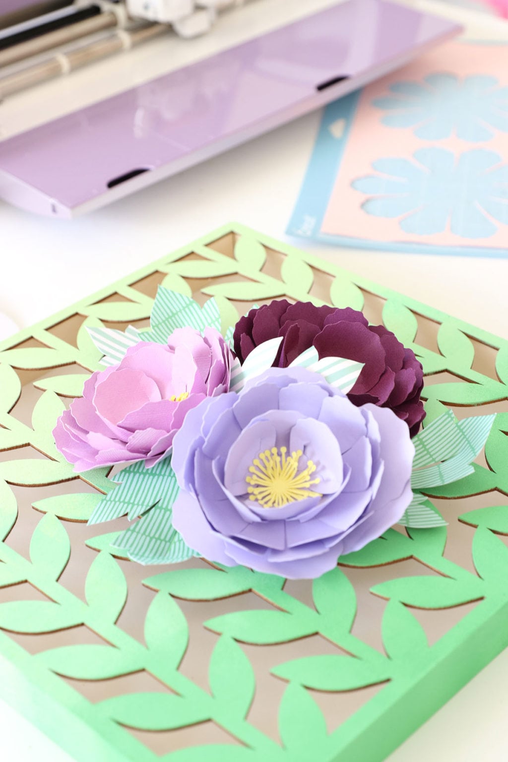 Perfect Paper Flowers with Cricut Wisteria Damask Love