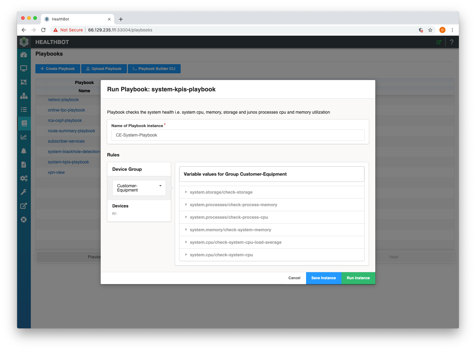 Quickstart · Juniper HealthBot