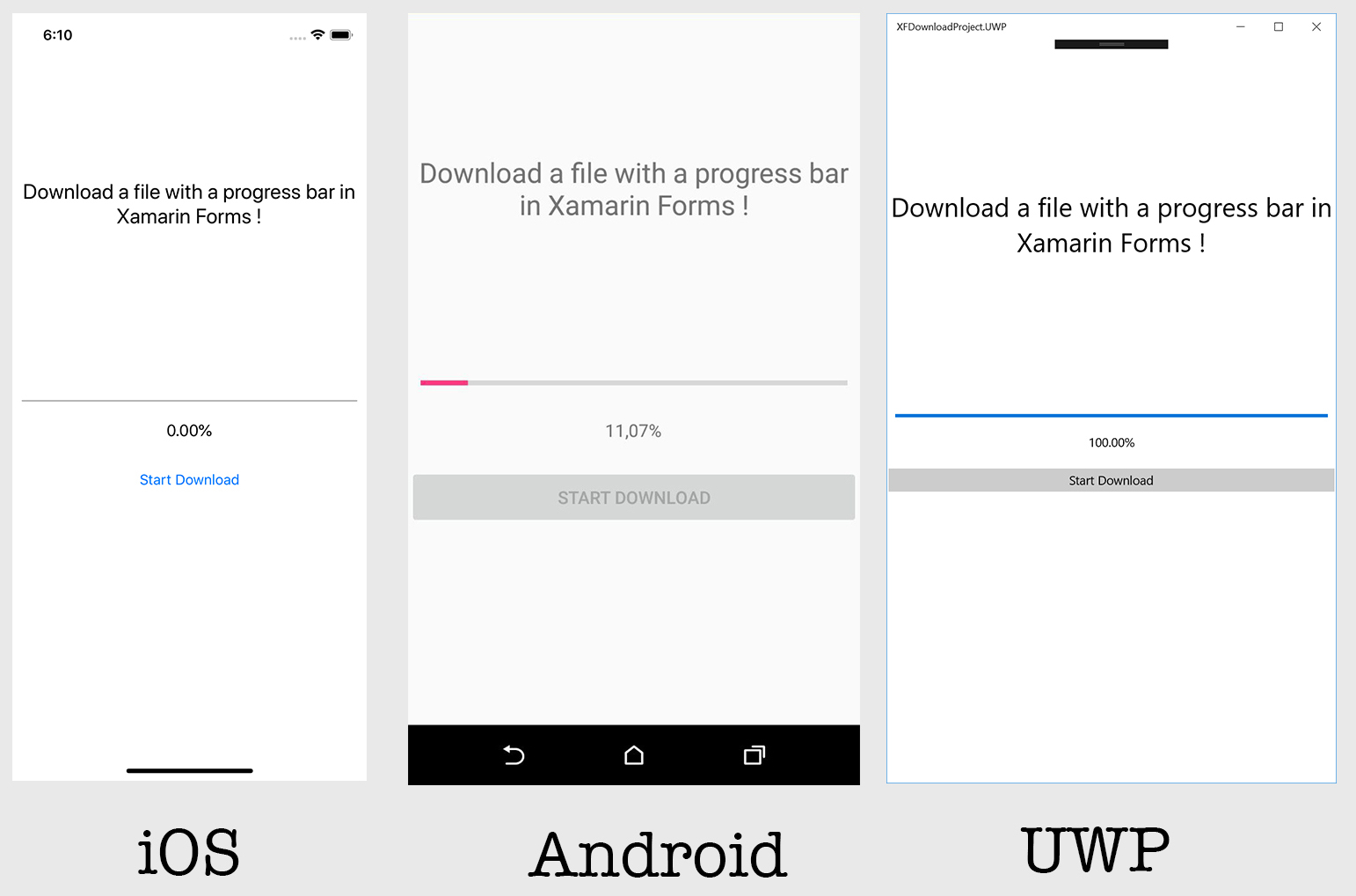 Download a file with progress bar in Xamarin.Forms Damien Aicheh
