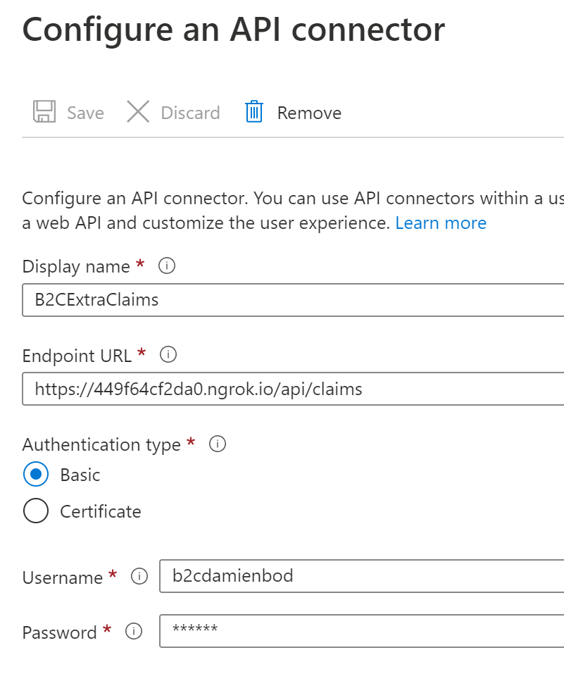 Add extra claims to an Azure B2C user flow using API connectors and ASP