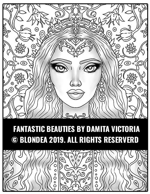 Adult Coloring Book Fantastic Beauties Damita Victoria