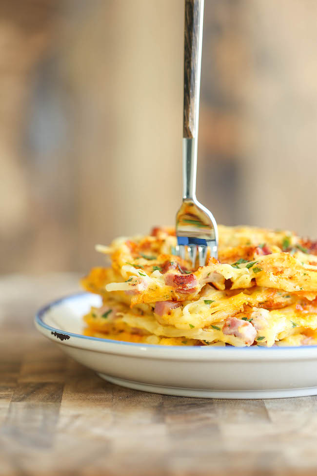 Ham and Cheese Hashbrown Waffles Damn Delicious