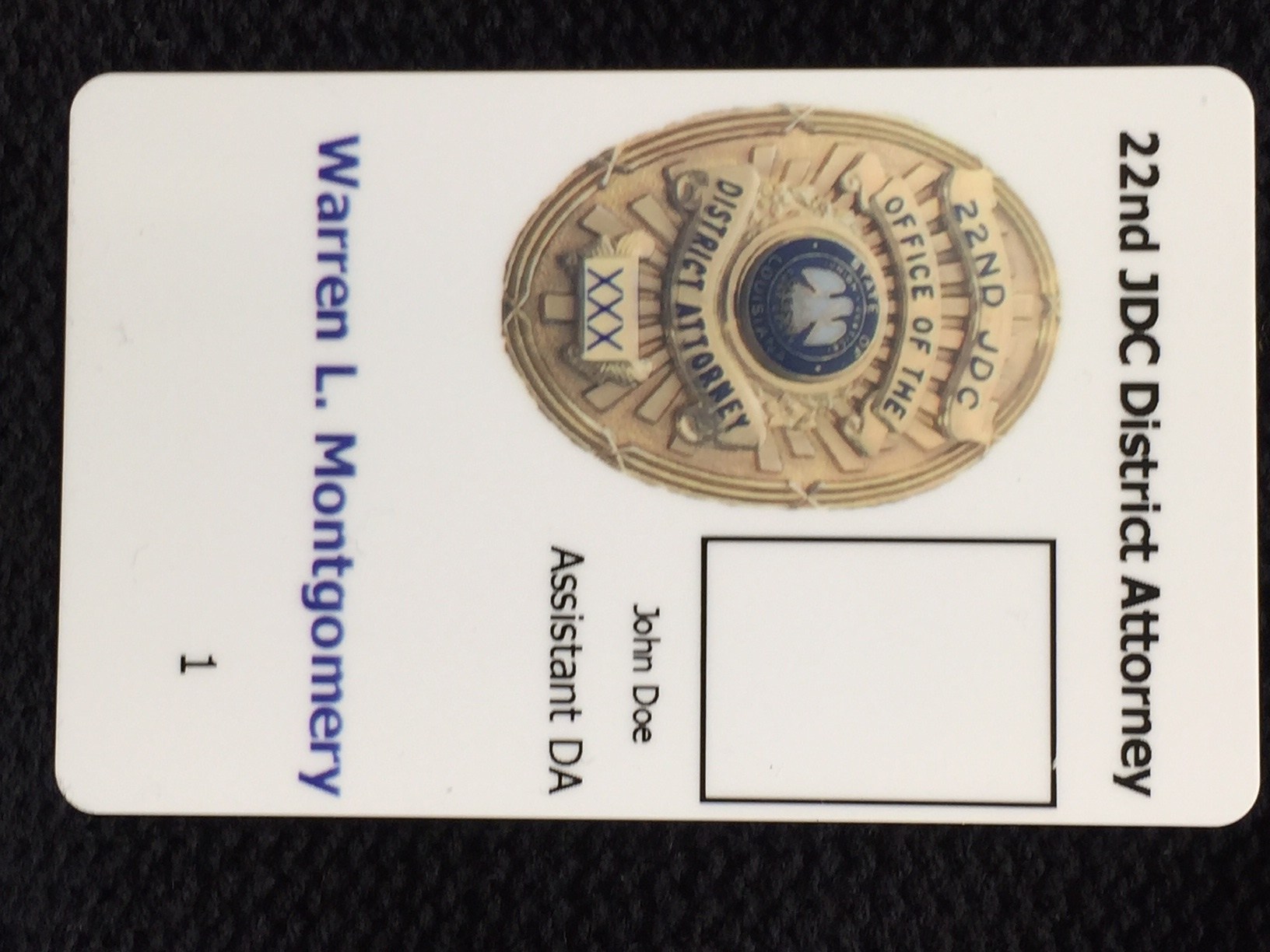 District Attorney’s Office Issues New Badges and I.D.s to Staff District Attorney Warren