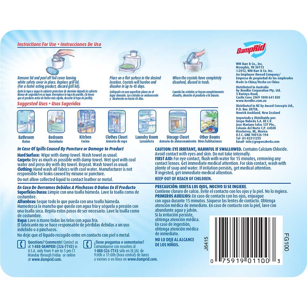 Disposable Moisture Absorber Fragrance Free 10.5 oz. Tub DampRid