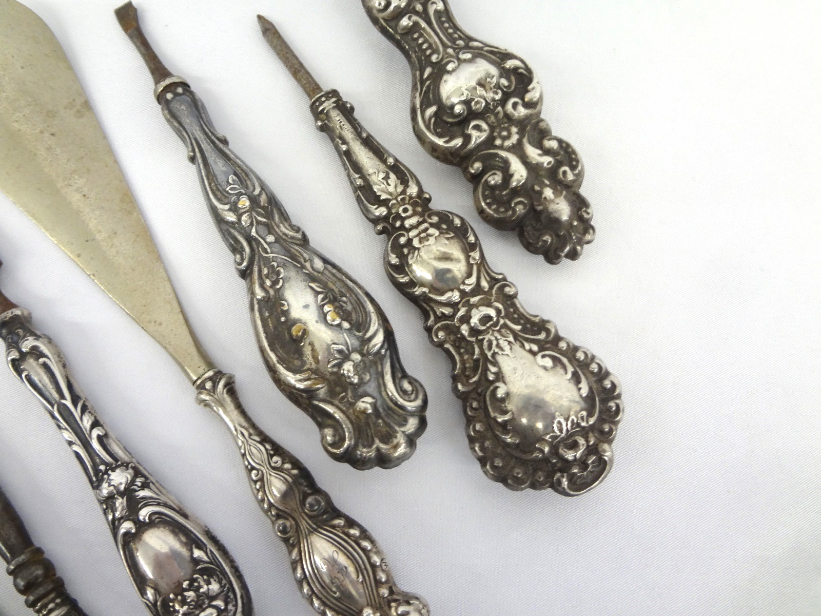 Lot Detail (8) Sterling Silver Handled Dresser Tools
