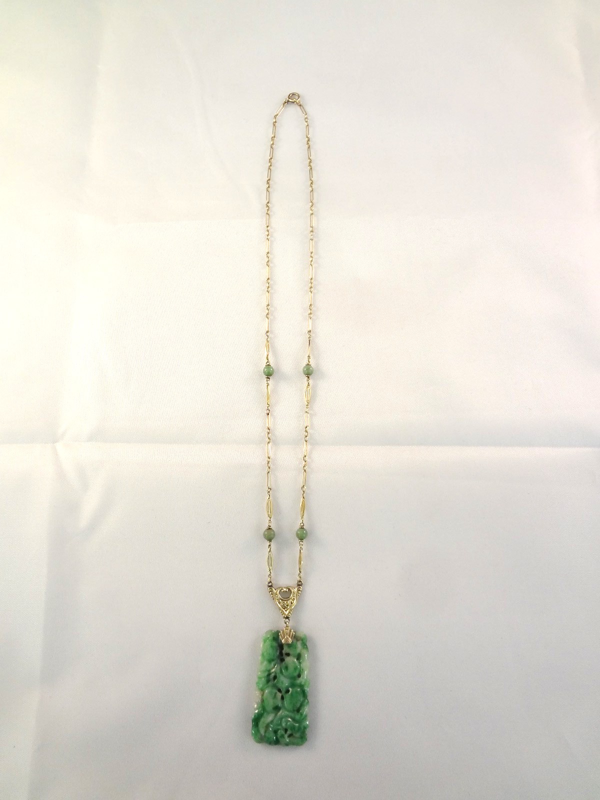 Lot Detail 14k Gold Jade Necklace