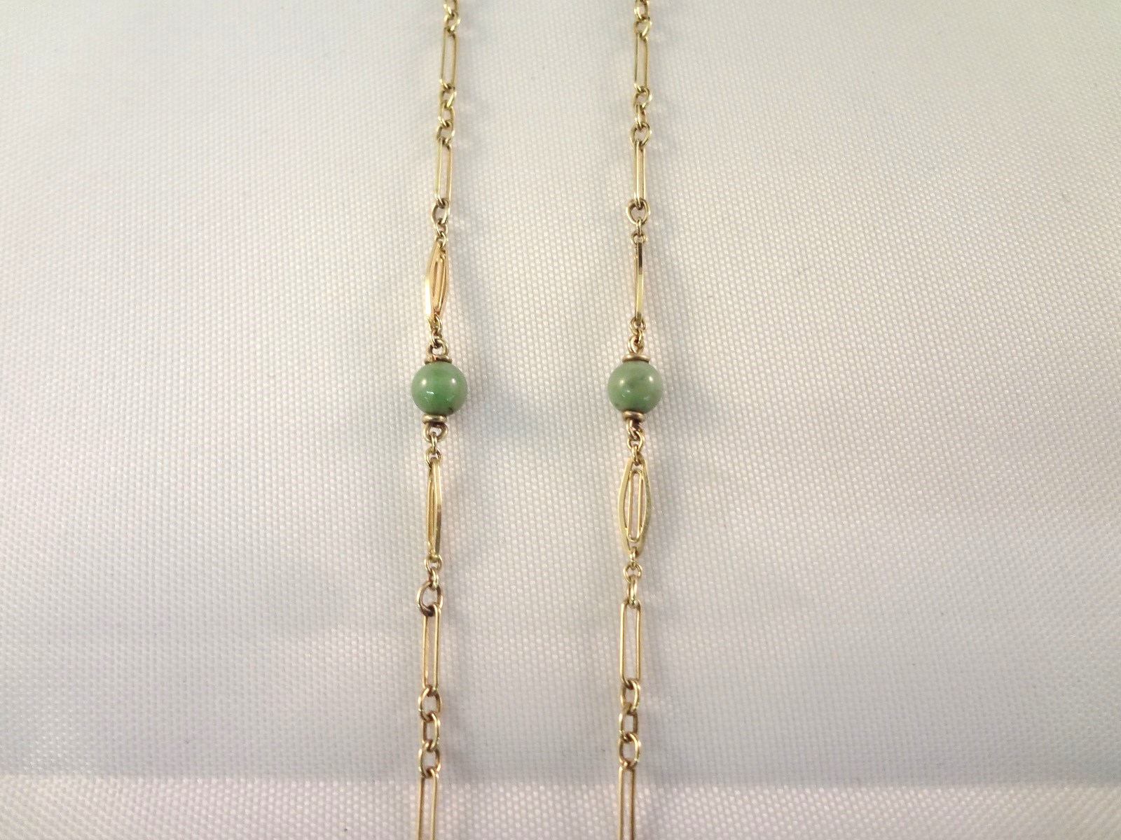 Lot Detail 14k Gold Jade Necklace