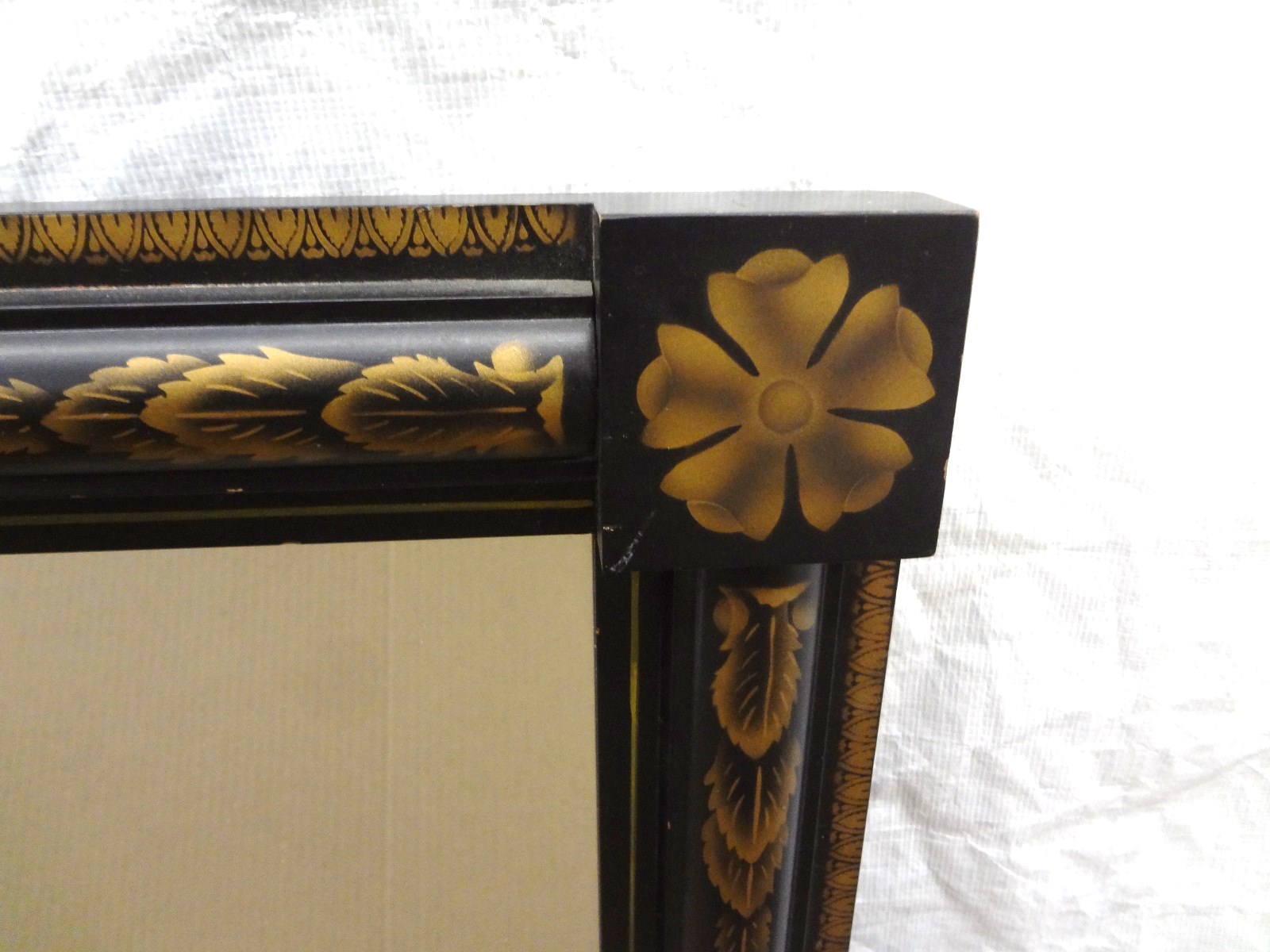 Lot Detail Large Hitchcock Hallway/Dresser Mirror Hand Painted Design